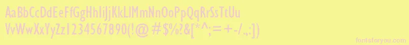 Gillsanscondc Font – Pink Fonts on Yellow Background
