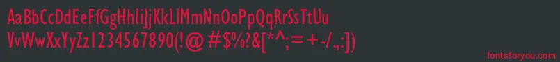 Gillsanscondc Font – Red Fonts on Black Background