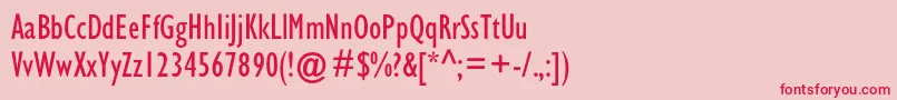 Gillsanscondc Font – Red Fonts on Pink Background