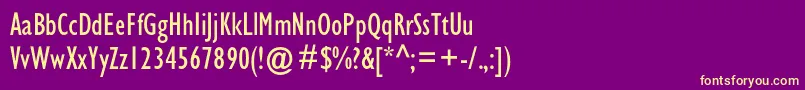 Gillsanscondc Font – Yellow Fonts on Purple Background