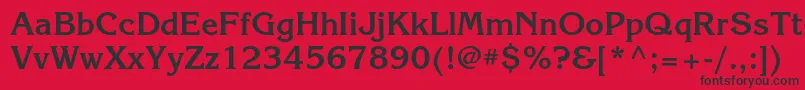 フォントKorinnacBold – 赤い背景に黒い文字