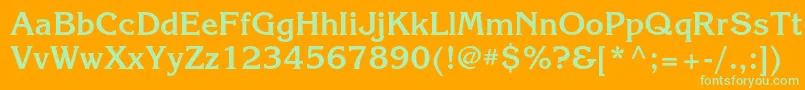 KorinnacBold-fontti – vihreät fontit oranssilla taustalla