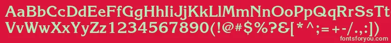 フォントKorinnacBold – 赤い背景に緑の文字