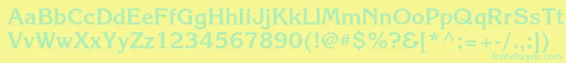 KorinnacBold Font – Green Fonts on Yellow Background