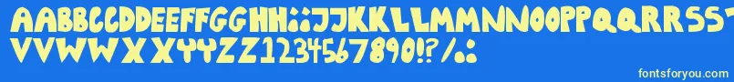 RunningWithScissors Font – Yellow Fonts on Blue Background