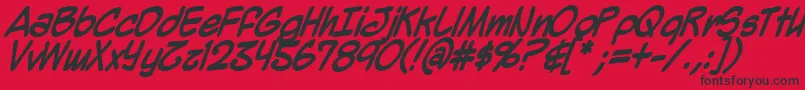 MightyZeoBold Font – Black Fonts on Red Background