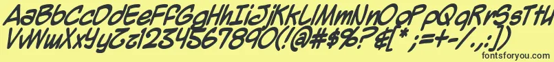 MightyZeoBold Font – Black Fonts on Yellow Background