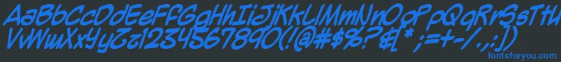MightyZeoBold Font – Blue Fonts on Black Background