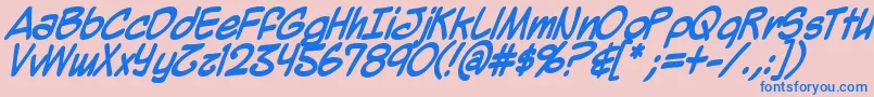MightyZeoBold Font – Blue Fonts on Pink Background