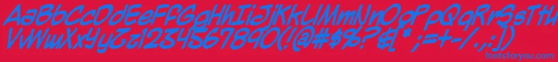 MightyZeoBold Font – Blue Fonts on Red Background