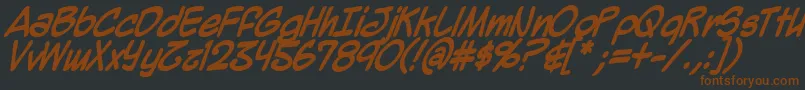 MightyZeoBold-fontti – ruskeat fontit mustalla taustalla