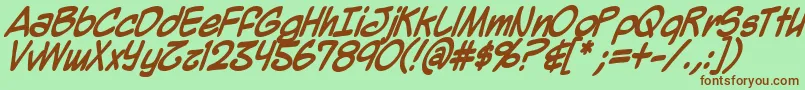 MightyZeoBold Font – Brown Fonts on Green Background
