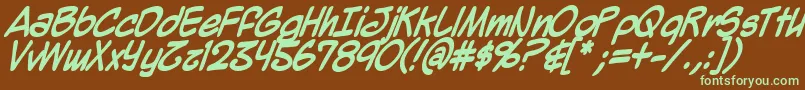 MightyZeoBold Font – Green Fonts on Brown Background