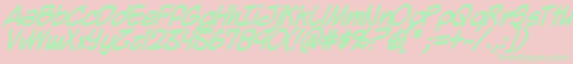 MightyZeoBold Font – Green Fonts on Pink Background