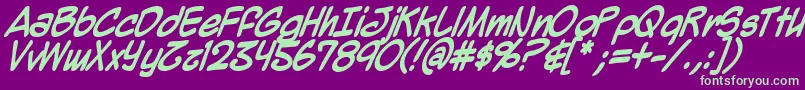 MightyZeoBold Font – Green Fonts on Purple Background