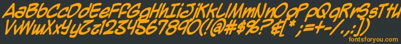MightyZeoBold Font – Orange Fonts on Black Background