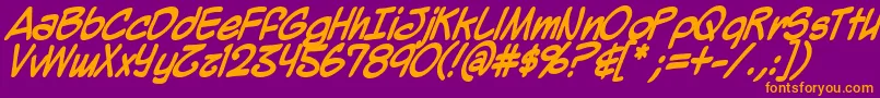 MightyZeoBold Font – Orange Fonts on Purple Background