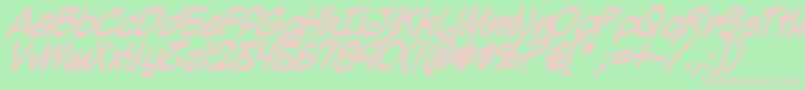 MightyZeoBold Font – Pink Fonts on Green Background
