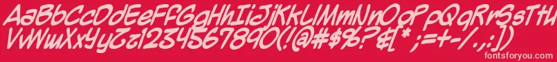 MightyZeoBold Font – Pink Fonts on Red Background