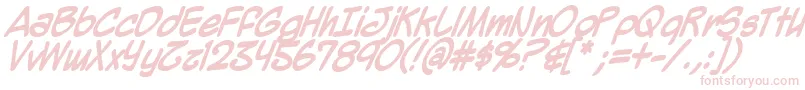 MightyZeoBold-Schriftart – Rosa Schriften auf weißem Hintergrund