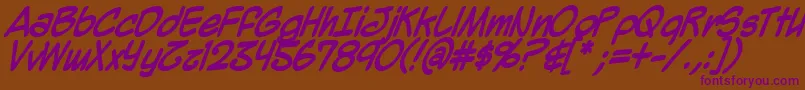 MightyZeoBold Font – Purple Fonts on Brown Background