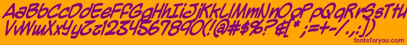 MightyZeoBold Font – Purple Fonts on Orange Background