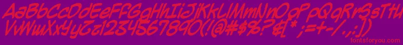 MightyZeoBold Font – Red Fonts on Purple Background