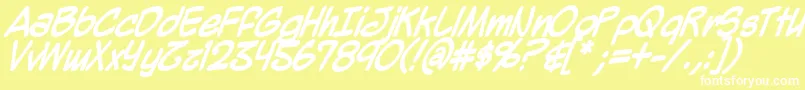 MightyZeoBold Font – White Fonts on Yellow Background