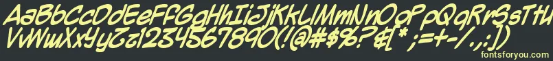 MightyZeoBold-Schriftart – Gelbe Schriften auf schwarzem Hintergrund