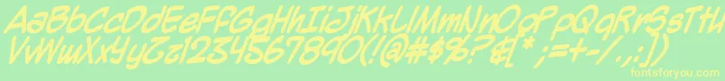 MightyZeoBold Font – Yellow Fonts on Green Background