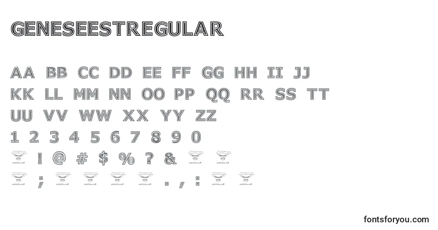 A fonte GeneseestRegular (89615) – alfabeto, números, caracteres especiais