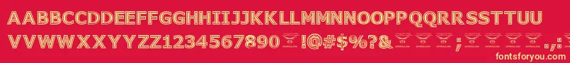 GeneseestRegular Font – Yellow Fonts on Red Background