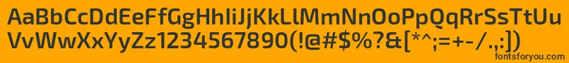 Czcionka Exo2Semibold – czarne czcionki na pomarańczowym tle
