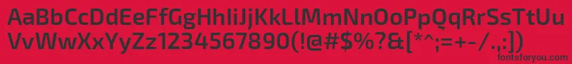 フォントExo2Semibold – 赤い背景に黒い文字