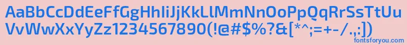 Шрифт Exo2Semibold – синие шрифты на розовом фоне