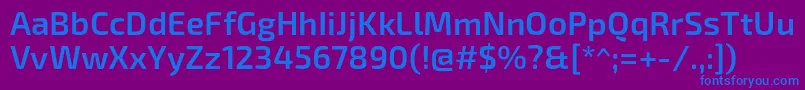 フォントExo2Semibold – 紫色の背景に青い文字