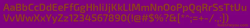 Exo2Semibold-fontti – ruskeat fontit violetilla taustalla