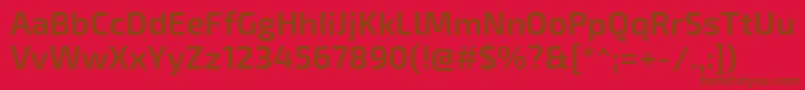 Exo2Semibold-Schriftart – Braune Schriften auf rotem Hintergrund