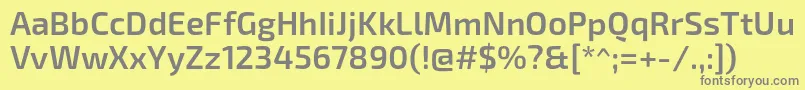 フォントExo2Semibold – 黄色の背景に灰色の文字