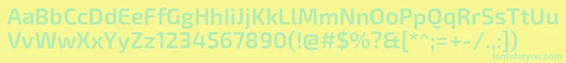 Exo2Semibold Font – Green Fonts on Yellow Background