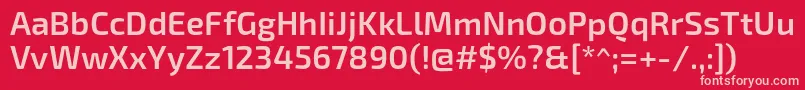フォントExo2Semibold – 赤い背景にピンクのフォント