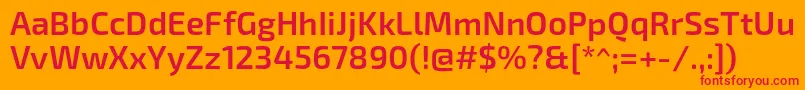 Exo2Semibold Font – Red Fonts on Orange Background