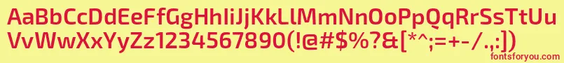 Exo2Semibold Font – Red Fonts on Yellow Background