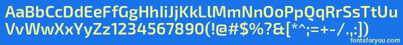 フォントExo2Semibold – 黄色の文字、青い背景