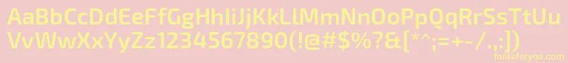 Шрифт Exo2Semibold – жёлтые шрифты на розовом фоне