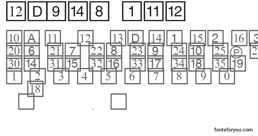 Schriftart Cdnumbers – Alphabet, Zahlen, spezielle Symbole