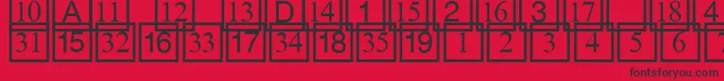 Cdnumbers Font – Black Fonts on Red Background