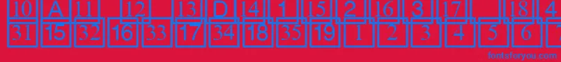 フォントCdnumbers – 赤い背景に青い文字