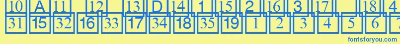 Cdnumbers Font – Blue Fonts on Yellow Background