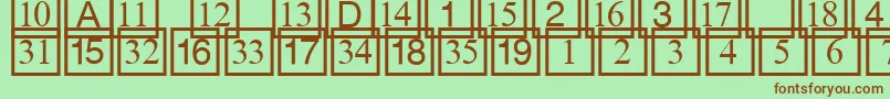 Cdnumbers Font – Brown Fonts on Green Background